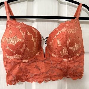 Rachel Roy Lace Bralette in Coral